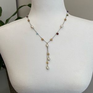 CLEARANCE SALE! 🔔 Brighton Lariat Necklace Pearl and Semi-Precious Stones